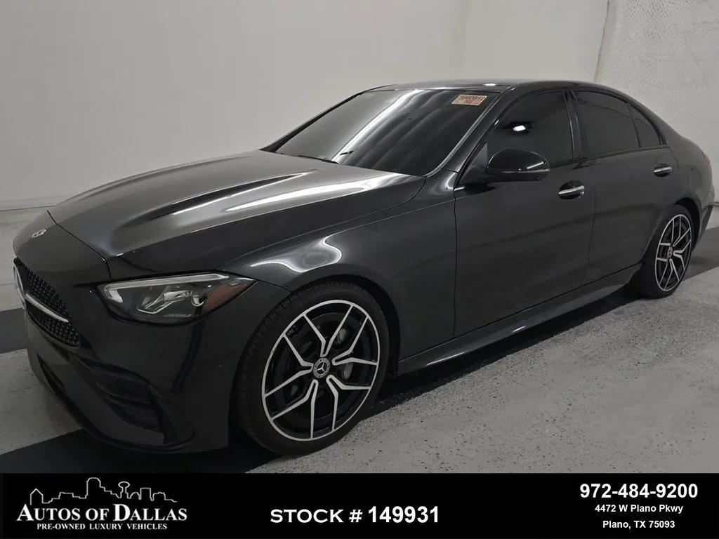 Black 2023 Mercedes-Benz C-Class C 300 AMG NIGHT PKG,NAV,CAM,PANO,CLMT STS,BLIND SP for sale in Plano, TX