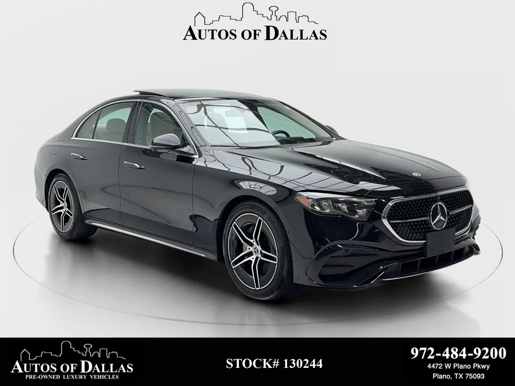 Black 2025 Mercedes-Benz E-Class E 350 AMG SPORT,NAV,CAM,PANO,BLIND SPOT,19" WLS for sale in Plano, TX