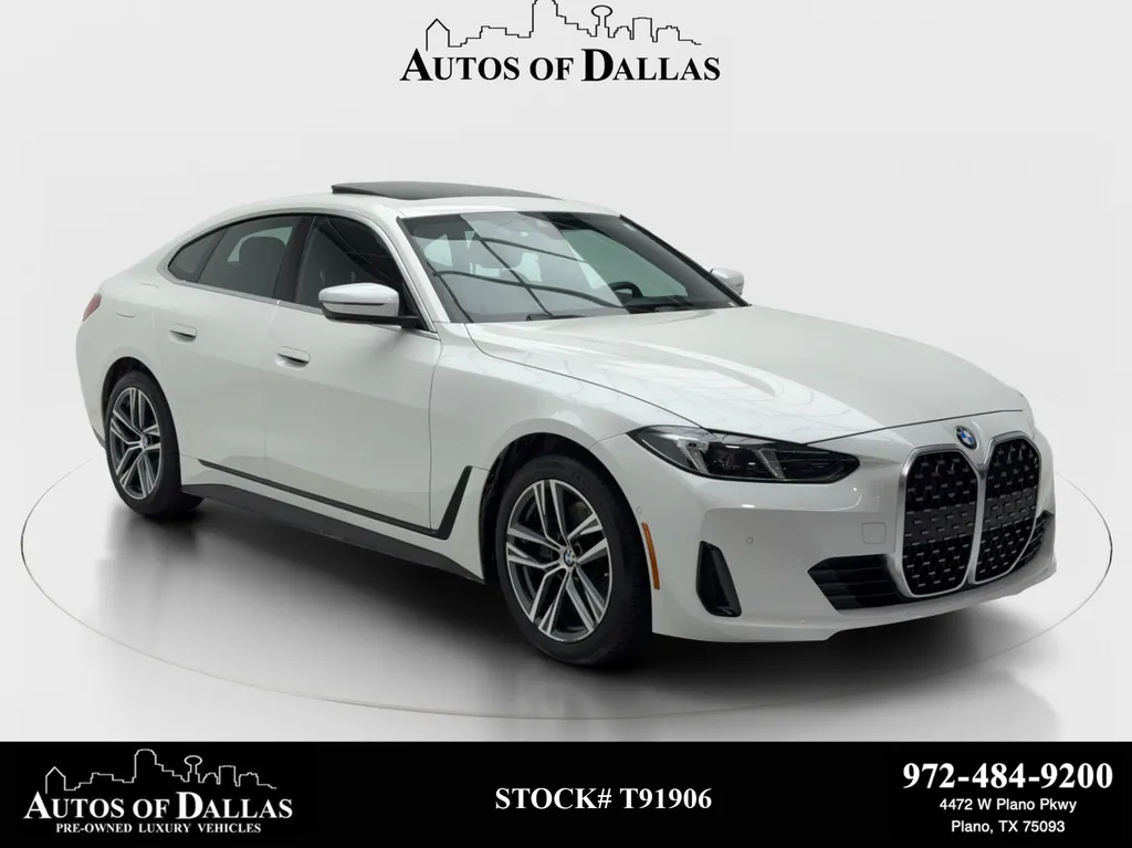 White 2025 BMW 4 Series 430i Gran Coupe SPORT LINE,NAV,CAM,SUNROOF,HEADS U for sale in Plano, TX