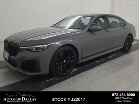 Gray 2022 BMW 7 Series 740i M SPORT,NAV,CAM,PANO,CLMT STS,20" M WLS for sale in Plano, TX