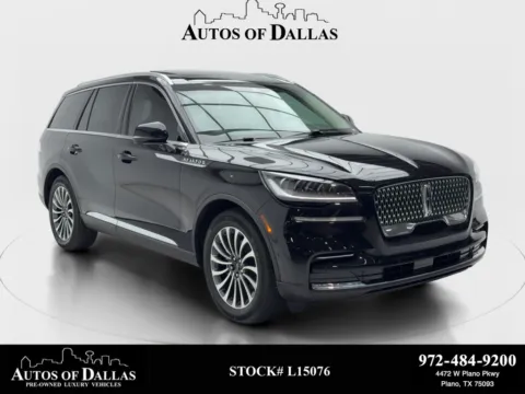 Black 2022 Lincoln Aviator Reserve NAV,CAM,PANO,4-CLMT STS,BLIND SPOT,3RD ROW for sale in Plano, TX