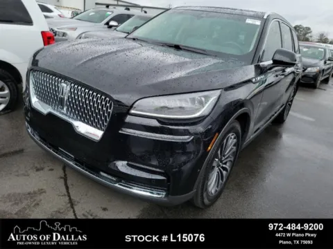Black 2022 Lincoln Aviator Reserve NAV,CAM,PANO,4-CLMT STS,BLIND SPOT,3RD ROW for sale in Plano, TX