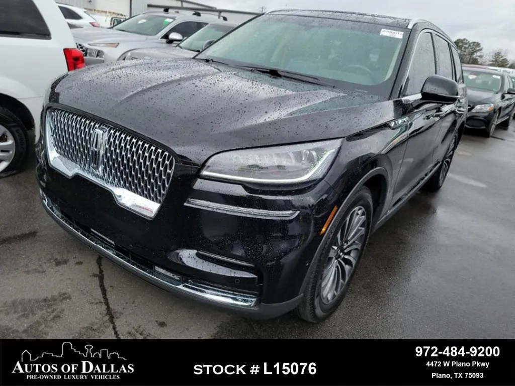 Black 2022 Lincoln Aviator Reserve NAV,CAM,PANO,4-CLMT STS,BLIND SPOT,3RD ROW for sale in Plano, TX