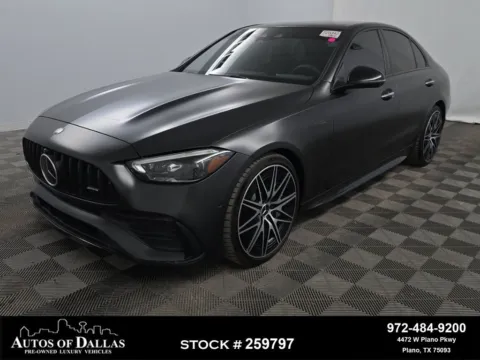Black 2025 Mercedes-Benz C-Class C 43 AMG NIGHT PKG,NAV,CAM,PANO,CLMT STS,HEADS UP for sale in Plano, TX