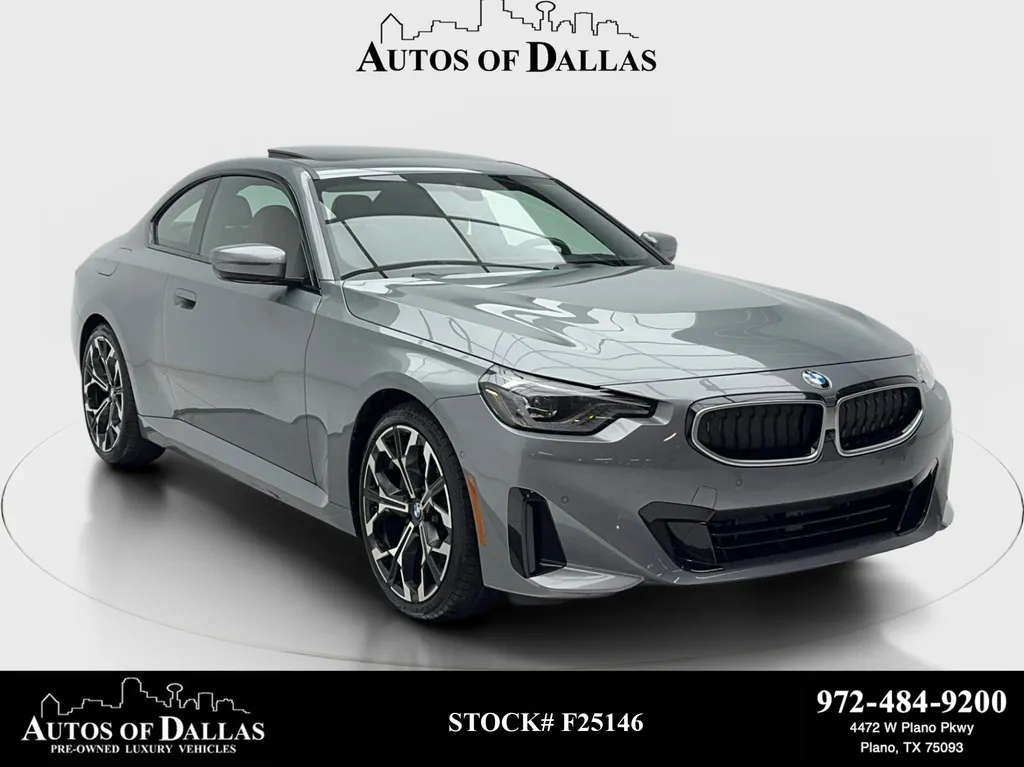 Gray 2025 BMW 2 Series 230i SPORT LINE,NAV,CAM,SUNROOF,HEADS UP for sale in Plano, TX