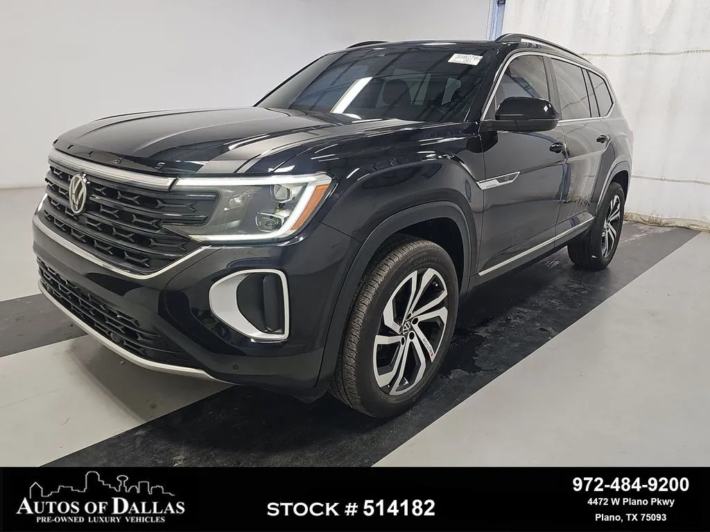 Black 2024 Volkswagen Atlas 2.0T SE w/Technology for sale in Plano, TX