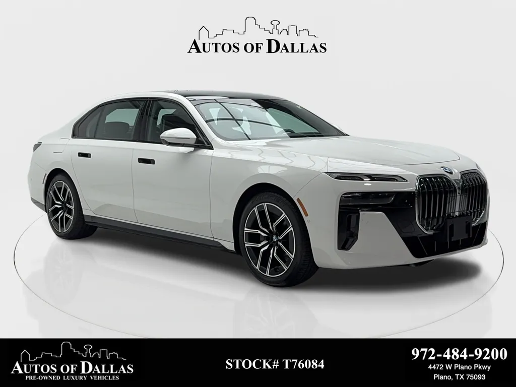 White 2025 BMW 7 Series 740i M SPORT,NAV,CAM,PANO,CLMT STS,HEADS UP for sale in Plano, TX