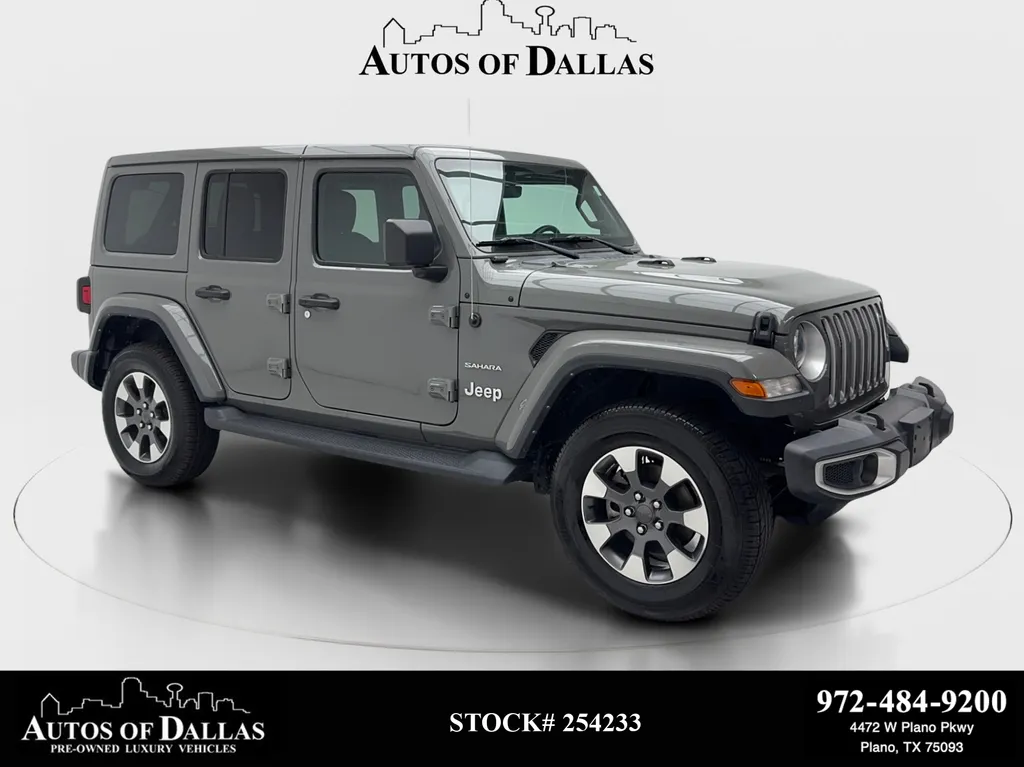 Gray 2022 Jeep Wrangler Unlimited Sahara for sale in Plano, TX