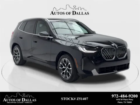 Black 2025 BMW X3 30 xDrive NAV,CAM,PANO,CLMT STS,BLIND SPOT,HEADS U for sale in Plano, TX