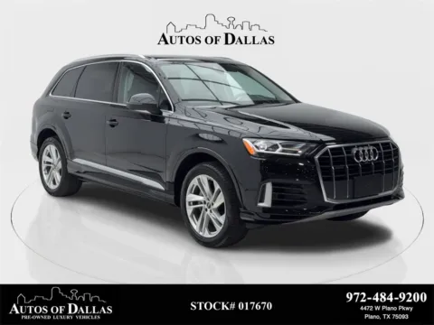 Black 2022 Audi Q7 55 Premium NAV,CAM,PANO,HTD STS,BLIND SPOT,3RD ROW for sale in Plano, TX