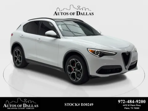 White 2022 Alfa Romeo Stelvio Ti NAV,CAM,PANO,HTD STS,BLIND SPOT,20" WLS for sale in Plano, TX
