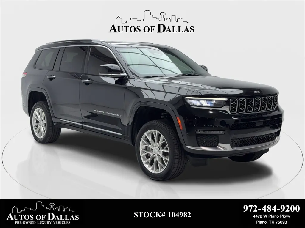Black 2021 Jeep Grand Cherokee L Summit NIGHT VISION,NAV,CAM,PANO,CLMT STS,3RD ROW for sale in Plano, TX