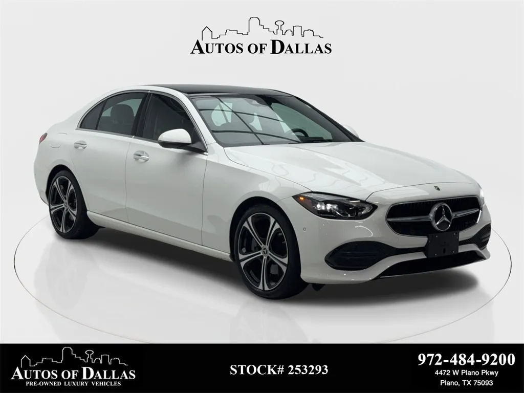 White 2025 Mercedes-Benz C-Class C 300 NAV,CAM,PANO,HTD STS,BLIND SPOT for sale in Plano, TX