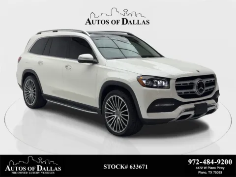 White 2022 Mercedes-Benz GLS 450 NAV,CAM,PANO,CLMT STS,BLIND SPOT,3RD ROW for sale in Plano, TX