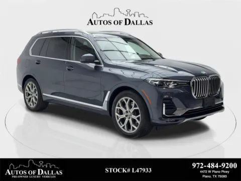 Gray 2022 BMW X7 xDrive40i NAV,CAM,PANO,HTD STS,BLIND SPOT,3RD ROW for sale in Plano, TX