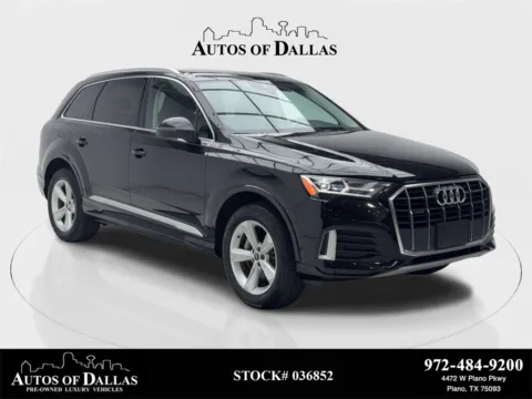Black 2021 Audi Q7 45 Premium NAV,CAM,PANO,HTD STS,BLIND SPOT,3RD ROW for sale in Plano, TX