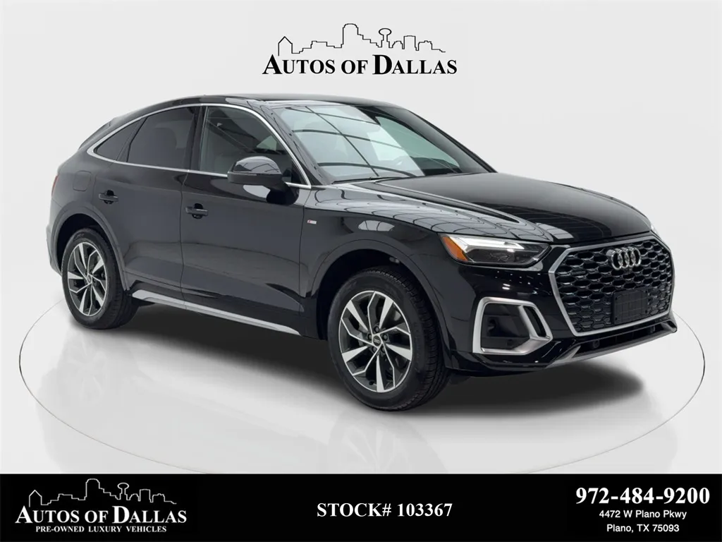 Black 2022 Audi Q5 Sportback 45 S line Premium Plus CAM,PANO,HTD STS,BLIND SPOT for sale in Plano, TX