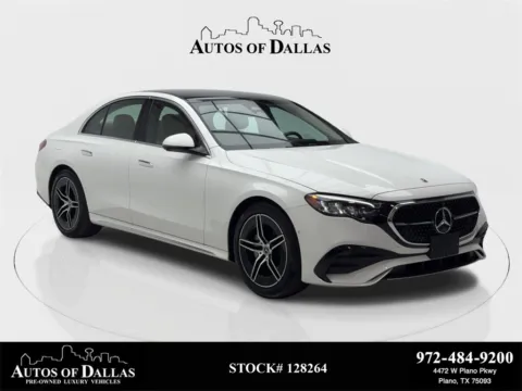 White 2025 Mercedes-Benz E-Class E 350 AMG SPORT,NAV,CAM,PANO,CLMT STS,BLIND SPOT for sale in Plano, TX
