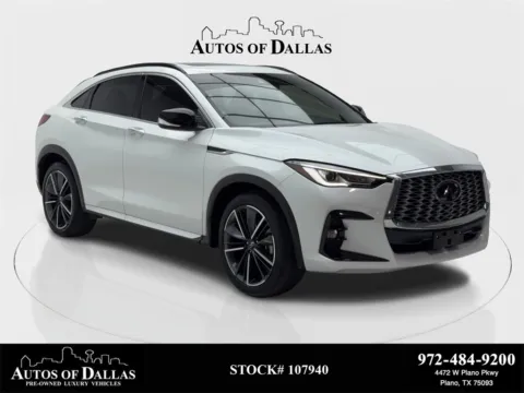 White 2024 INFINITI QX55 LUXE CAM,SUNROOF,HTD STS,BLIND SPOT,20" WHLS for sale in Plano, TX