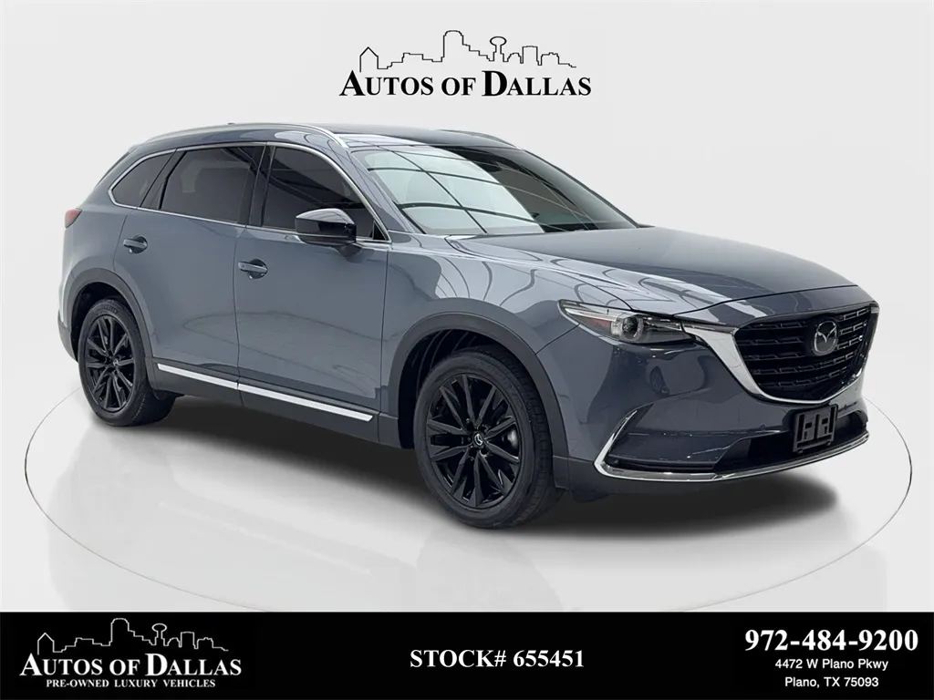 Gray 2023 Mazda CX-9 Carbon Edition NAV,CAM,SUNROOF,CLMT STS,BLIND SPOT for sale in Plano, TX