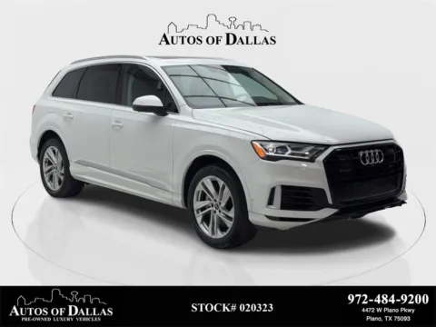 White 2021 Audi Q7 55 Premium Plus NAV,CAM,PANO,HTD STS,BLIND SPOT,3R for sale in Plano, TX