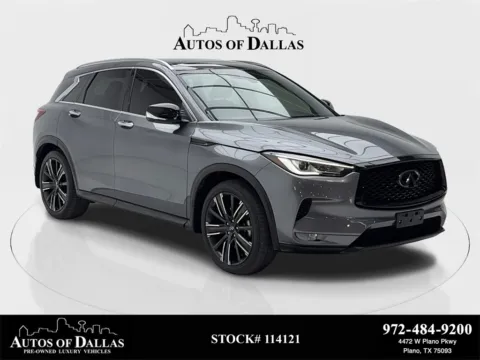 Gray 2022 INFINITI QX50 LUXE CAM,PANO,HTD STS,BLIND SPOT,20" WHLS for sale in Plano, TX