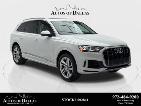White 2022 Audi Q7 55 Premium NAV,CAM,PANO,HTD STS,BLIND SPOT,3RD ROW for sale in Plano, TX
