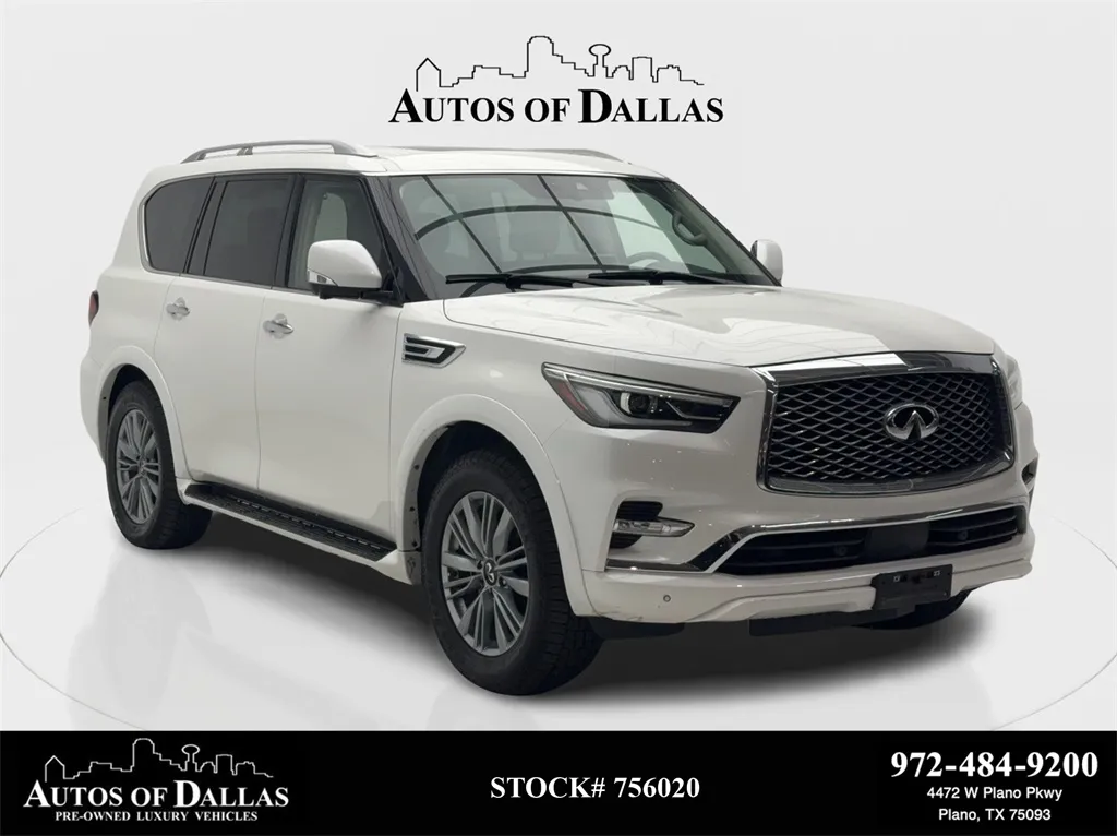 White 2023 INFINITI QX80 Premium Select NAV,CAM,SUNROOF,HTD STS,BLIND SPOT, for sale in Plano, TX