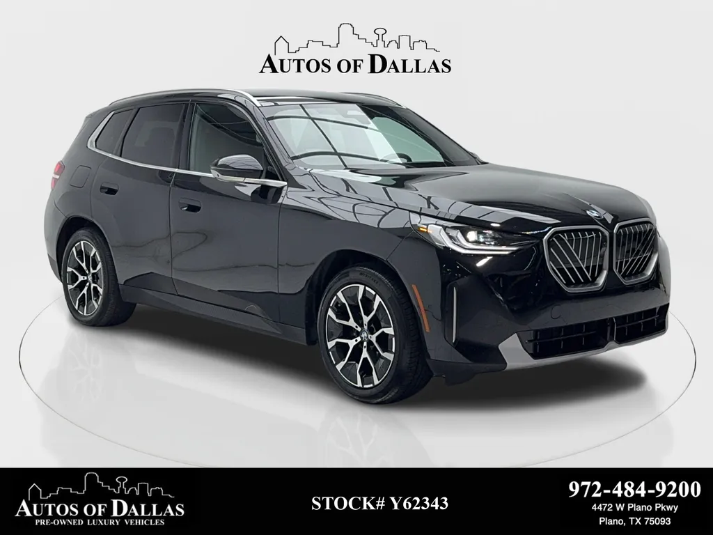 Black 2025 BMW X3 30 xDrive NAV,CAM,PANO,HTD STS,BLIND SPOT,HEADS UP for sale in Plano, TX