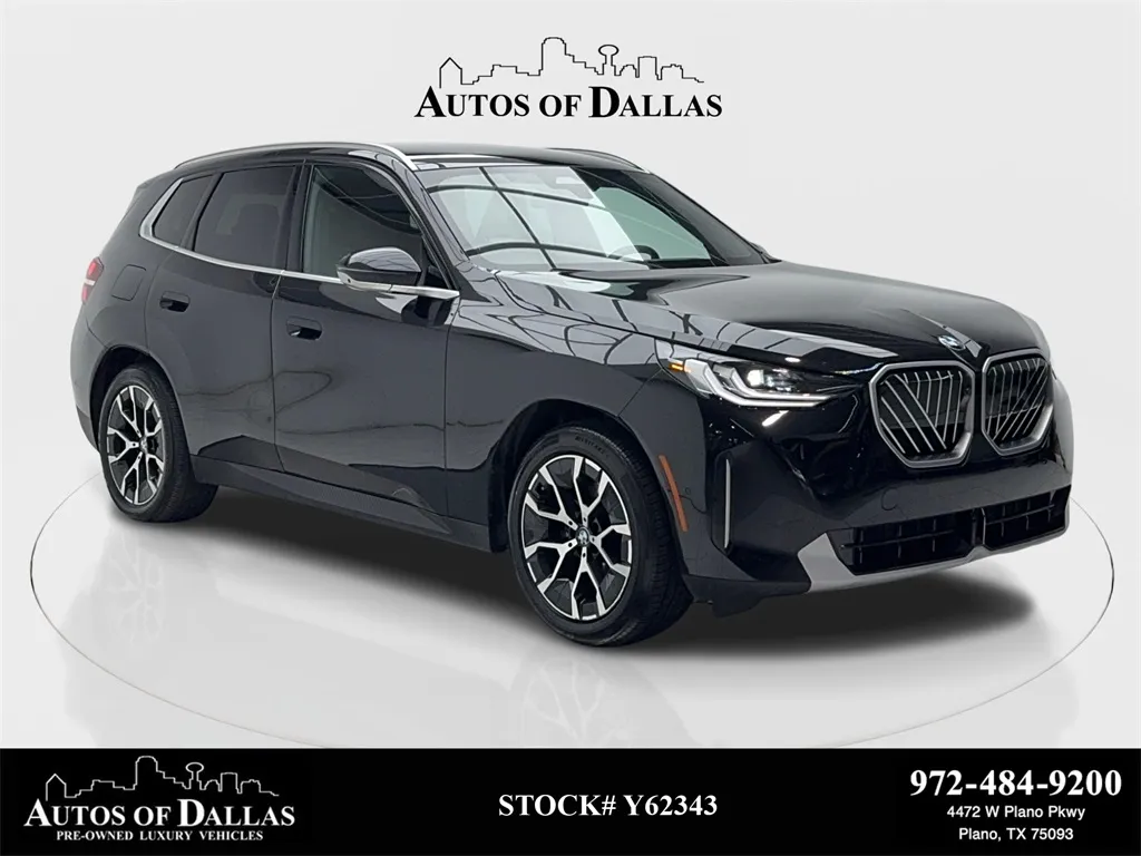 Black 2025 BMW X3 30 xDrive NAV,CAM,PANO,HTD STS,BLIND SPOT,HEADS UP for sale in Plano, TX
