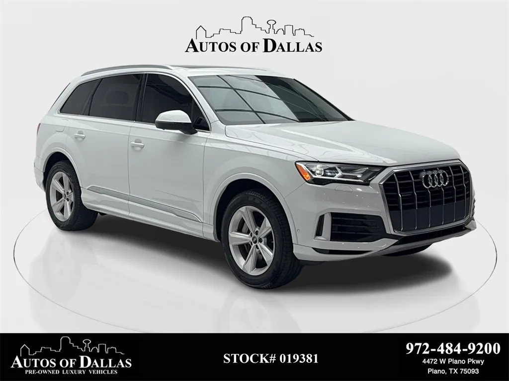 White 2022 Audi Q7 55 Premium NAV,CAM,PANO,HTD STS,BLIND SPOT for sale in Plano, TX