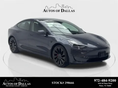 Gray 2022 Tesla Model 3 Performance NAV,CAM,PANO,HTD STS,BLIND SPOT for sale in Plano, TX