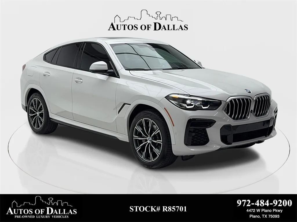 White 2023 BMW X6 xDrive40i M SPORT,NAV,CAM,PANO,BLIND SPOT,HEADS UP for sale in Plano, TX