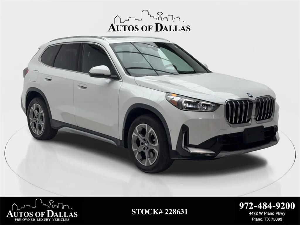 White 2025 BMW X1 xDrive28i X LINE,NAV,CAM,PANO,HTD STS,BLIND SPOT for sale in Plano, TX