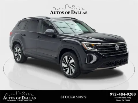 Black 2024 Volkswagen Atlas 2.0T SE w/Technology CAM,PANO,HTD STS,BLIND SPOT,3 for sale in Plano, TX