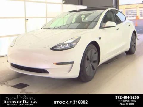 White 2022 Tesla Model 3 NAV,CAM,PANO,HTD STS,BLIND SPOT,18" WLS for sale in Plano, TX