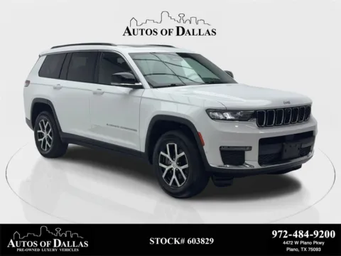 White 2024 Jeep Grand Cherokee L Limited NAV,CAM,PANO,HTD STS,BLIND SPOT,3RD ROW for sale in Plano, TX