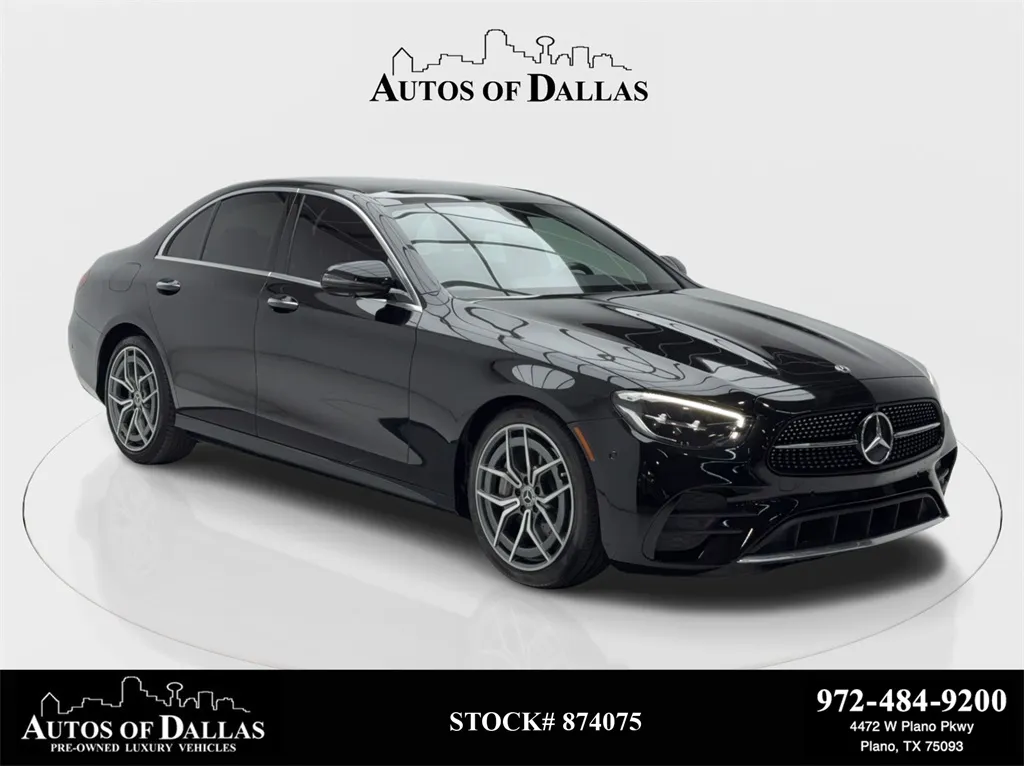 Black 2021 Mercedes-Benz E-Class E 350 AMG SPORT,NAV,CAM,PANO,BLIND SPOT,19" WLS for sale in Plano, TX