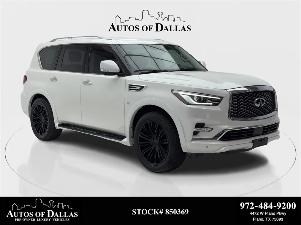2019 INFINITI QX80 LUXE NAV,CAM,SUNROOF,HTD STS,BLIND SPOT,3RD ROW for sale in Plano, TX