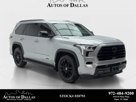 Silver 2024 Toyota Sequoia Limited NAV,CAM,SUNROOF,CLMT STS,BLIND SPOT,3RD RO for sale in Plano, TX