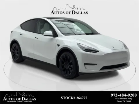 White 2025 Tesla Model Y Long Range NAV,CAM,PANO,HTD STS,BLIND SPOT,20" WLS for sale in Plano, TX
