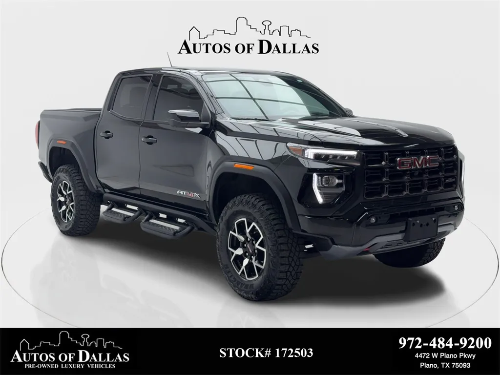 Black 2024 GMC Canyon AT4X CAM,SUNROOF,CLMT STS,BLIND SPOT,HEADS UP for sale in Plano, TX