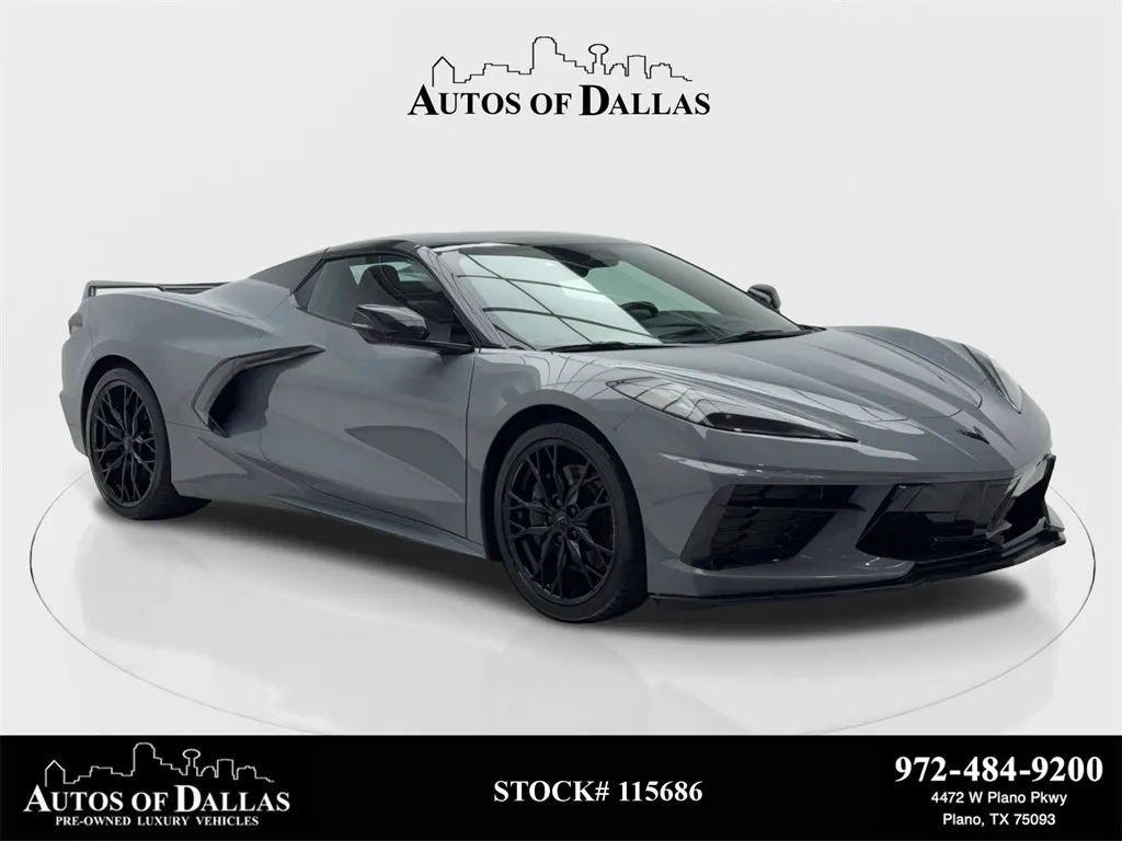Gray 2024 Chevrolet Corvette Stingray CAM,PARK ASST,20" WLS,LED LIGHTS for sale in Plano, TX