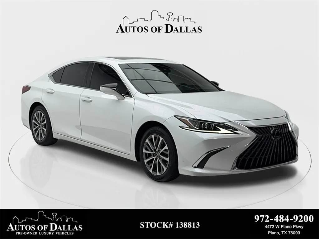White 2022 Lexus ES 350 CAM,SUNROOF,CLMT STS,BLIND SPOT,17" WLS for sale in Plano, TX