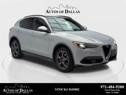 Gray 2022 Alfa Romeo Stelvio Ti NAV,CAM,PANO,HTD STS,BLIND SPOT,19" WLS for sale in Plano, TX