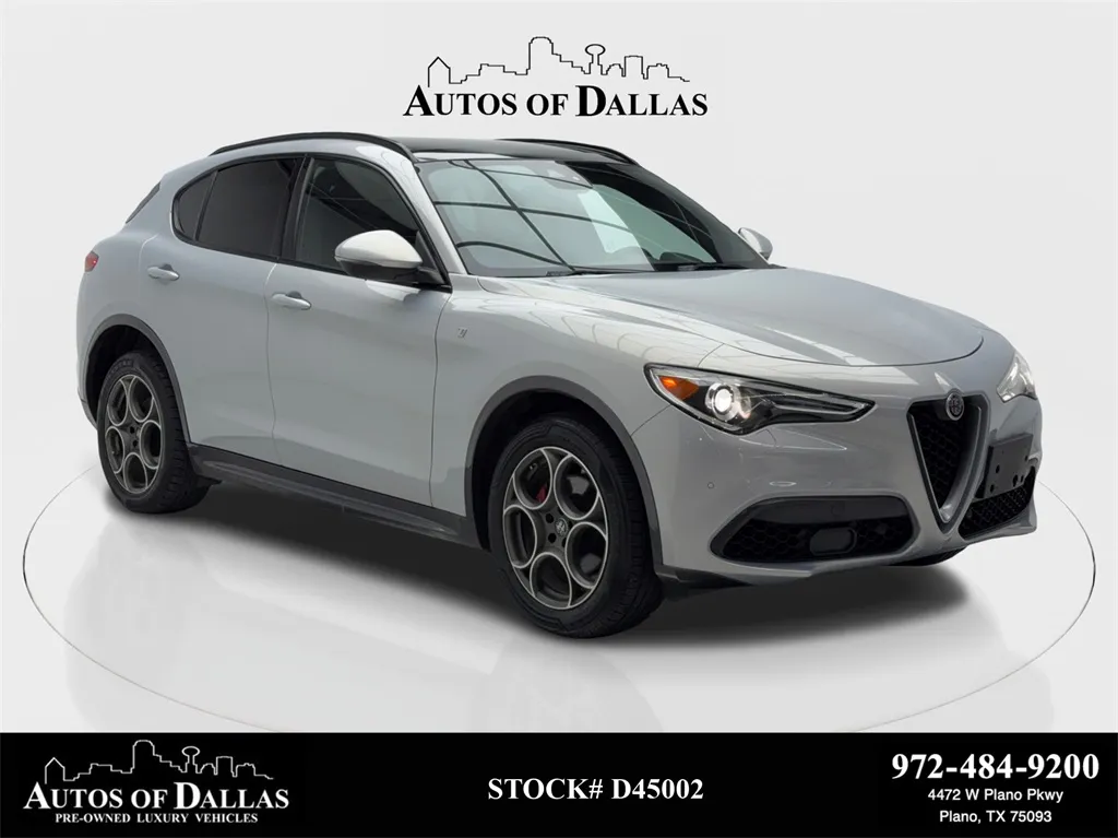 Gray 2022 Alfa Romeo Stelvio Ti NAV,CAM,PANO,HTD STS,BLIND SPOT,19" WLS for sale in Plano, TX