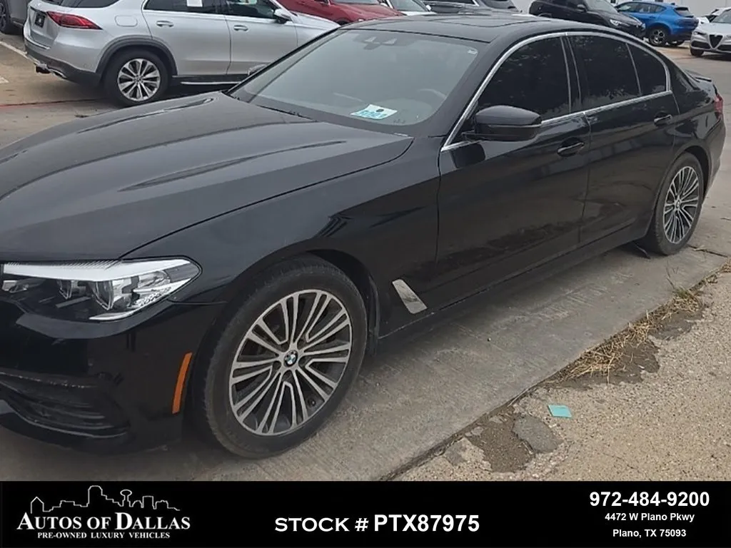 Black 2019 BMW 5 Series 530i SPORT LINE,NAV,CAM,SUNROOF,HTD STS,BLIND SPOT for sale in Plano, TX