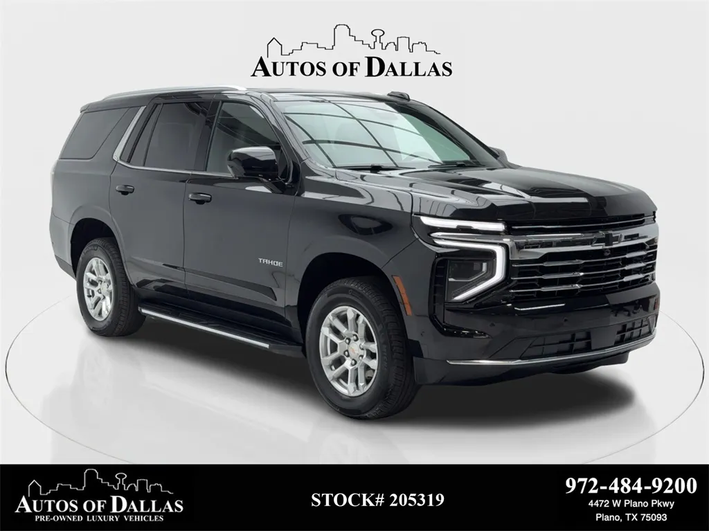 Black 2025 Chevrolet Tahoe LT NAV,CAM,HTD STS,BLIND SPOT,3RD ROW for sale in Plano, TX