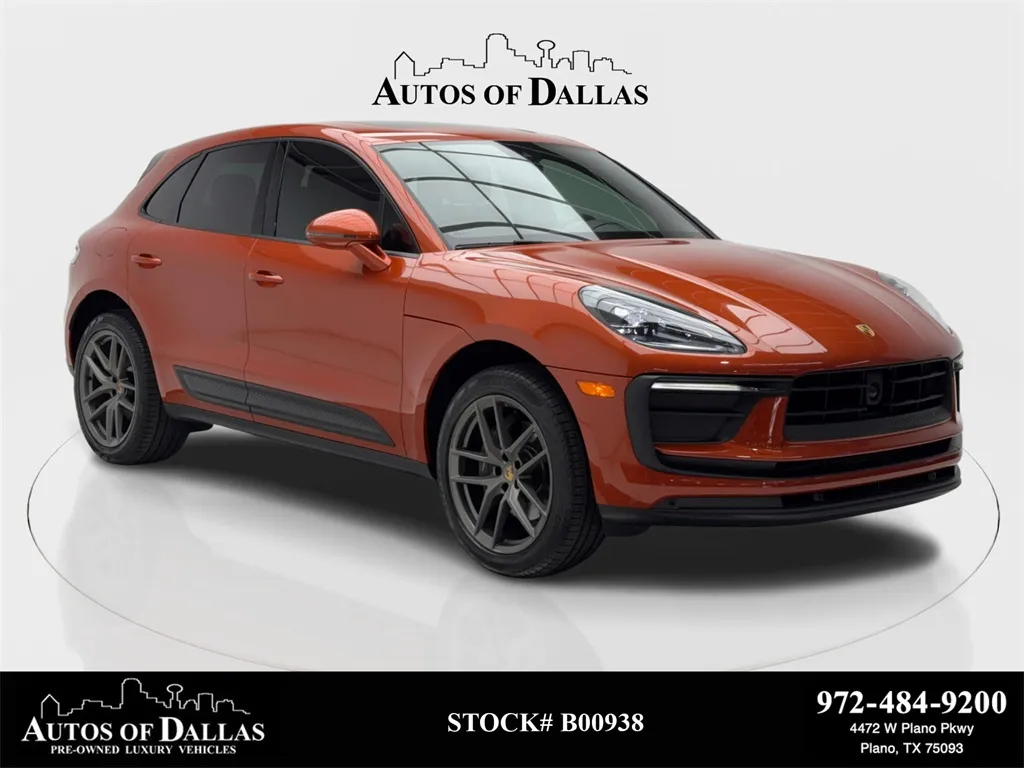 Orange 2023 Porsche Macan NAV,CAM,PANO,HTD STS,BLIND SPOT,20" WHLS for sale in Plano, TX