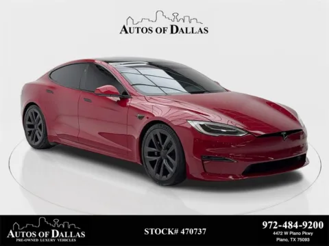 Red 2022 Tesla Model S NAV,CAM,PANO,HTD STS,BLIND SPOT,21" WHLS for sale in Plano, TX